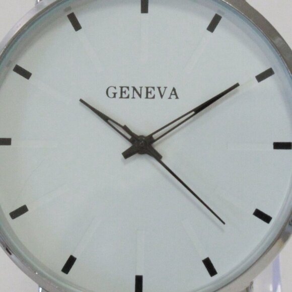 Men's Minimalist Fashion Watch Silver Case White Dial Brown Strap 40mm - Picture 12 of 14